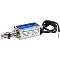 Heschen Electroimán solenoide HS-0530B DC 12V 300mA 5N 10mm Carrera Tipo Push Pull Marco abierto